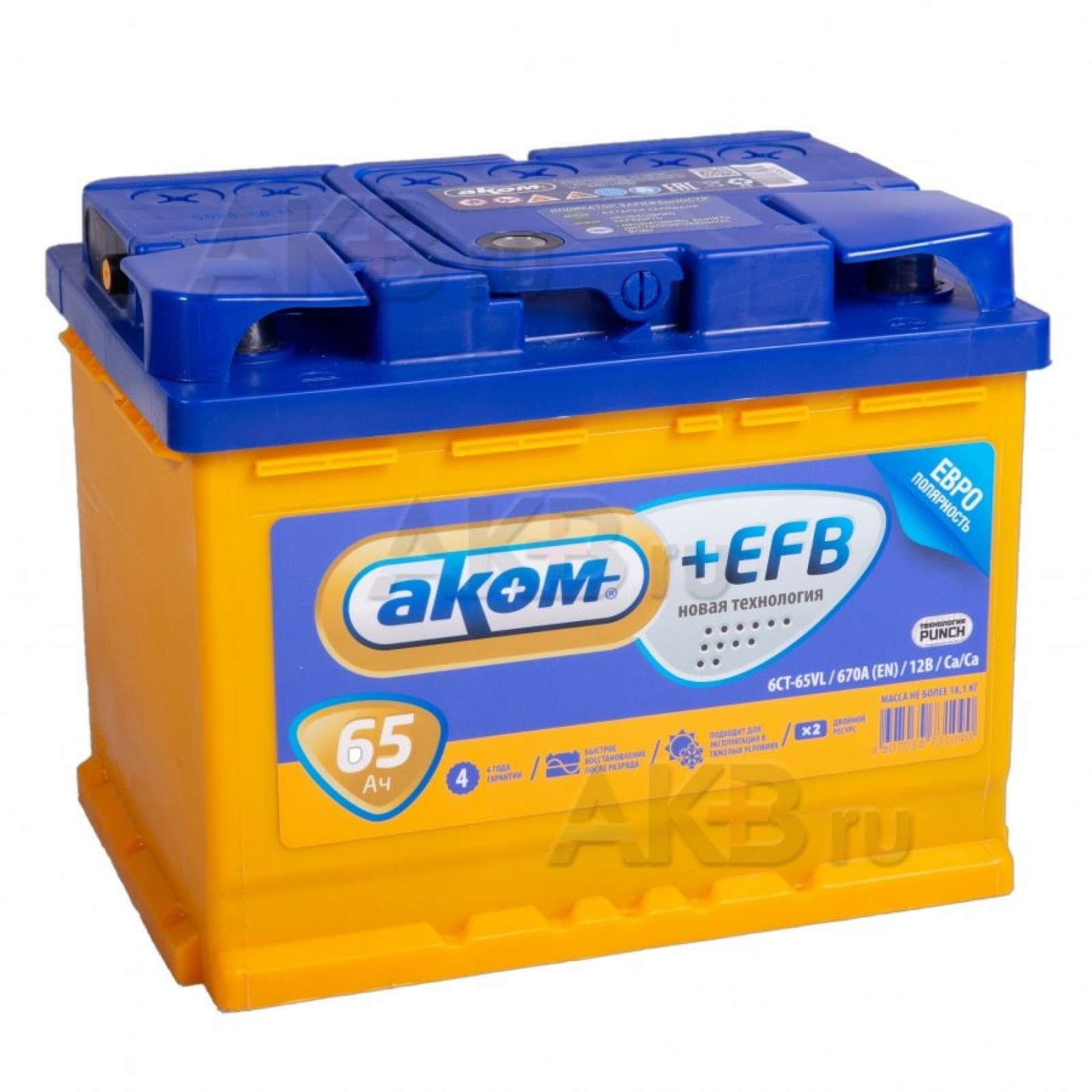 АКОМ EFB 65Ah, 670A